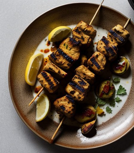 Tandoori Chicken Kebabs With Cauliflower & Re recipe image