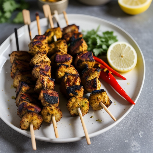Tandoori Chicken Kebabs With Cauliflower & Red Peppers recipe image