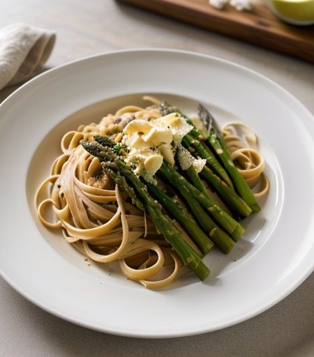 Tangy Asparagus Linguine recipe image