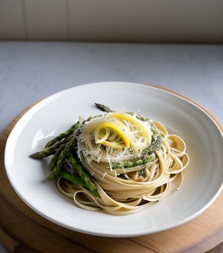 Tangy Asparagus Linguine recipe image