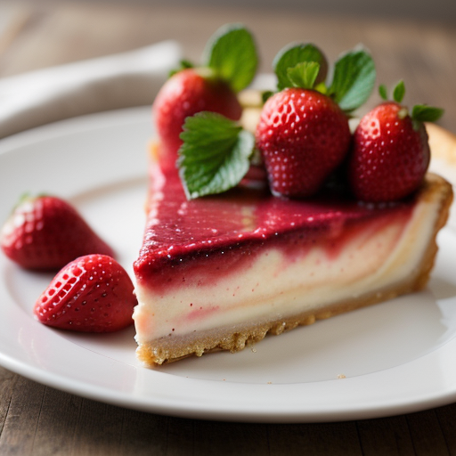 Tarte Chaude À La Rhubarbe, Coulis De Fraises recipe image