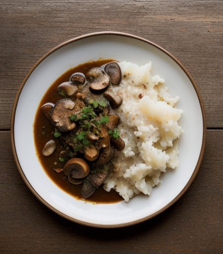 Tempeh & Mushroom Stew on a Mashed Potato B recipe image