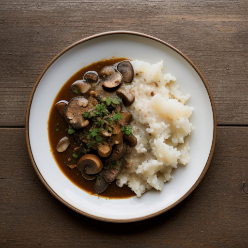Tempeh & Mushroom Stew on a Mashed Potato B recipe image