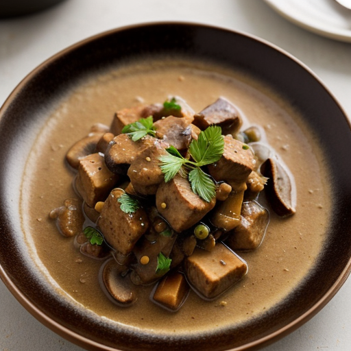 Tempeh and Mushroom Stew on a Mashed Potato Base recipe image