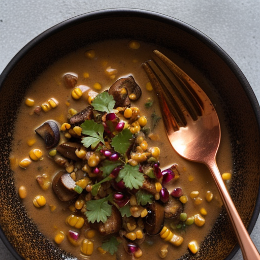 Tempeh and Sweetcorn Roast With Tahini/Mushroom Sauce recipe image