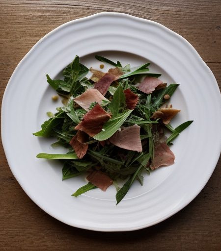 Tender Greens With Prosciutto~ Croutons & W recipe image