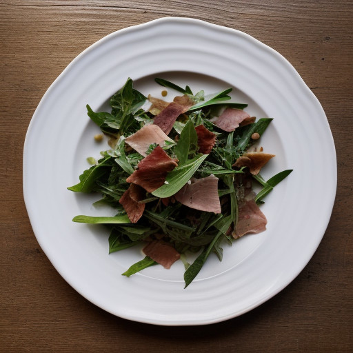 Tender Greens With Prosciutto~ Croutons & W recipe image