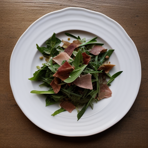 Tender Greens With Prosciutto~ Croutons & W recipe image