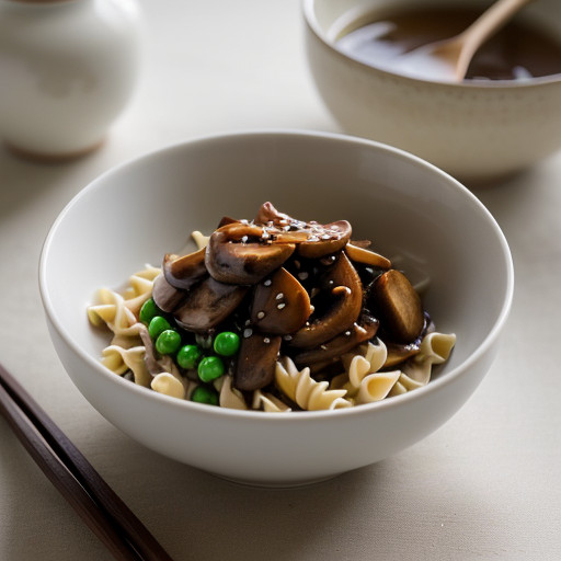 Teriyaki Sauce With Peas & Straw Mushrooms recipe image