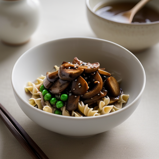 Teriyaki Sauce With Peas & Straw Mushrooms recipe image