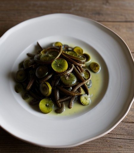 Tetes De Violon a l'Ail (Garlic-Flavoured Fiddleheads recipe image