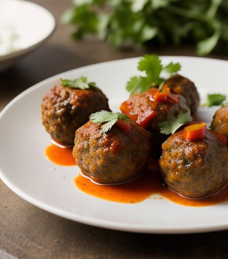 Tex-Mex Chili Meatballs With Zesty Tomato Sal recipe image
