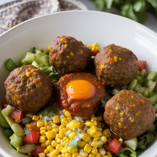 Tex-Mex Chili Meatballs With Zesty Tomato Salad recipe image