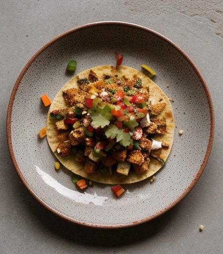 Tex-Mex Tofu Tostados With Salsa recipe image