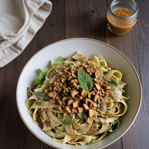 Thai Chicken Fettuccine Salad recipe image