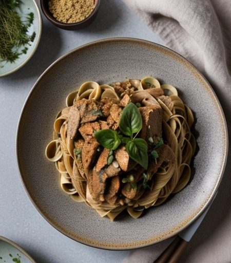 Thai Chicken Peanut Butter Pasta recipe image