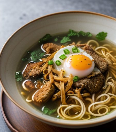Thai Egg Noodles and Pork Soup (Ba Mee Nam recipe image