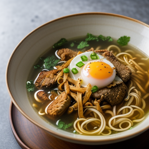 Thai Egg Noodles and Pork Soup (Ba Mee Nam recipe image