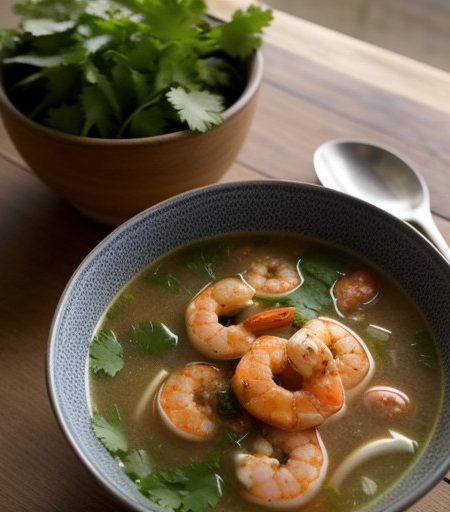 Thai Hot and Sour Shrimp Soup recipe image