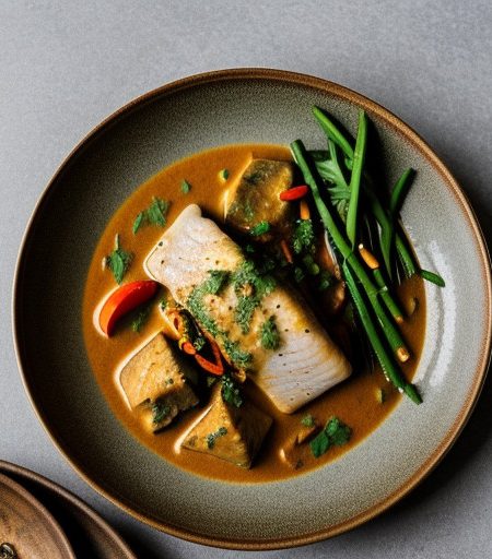Thai Light Sea Bass With Curry & Ginger recipe image