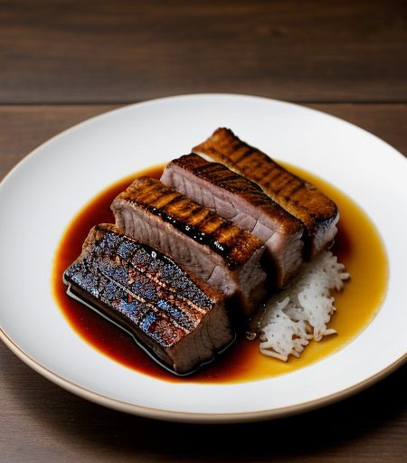 Thai Roast Pork With Sticky Rice - Moo Yang K recipe image