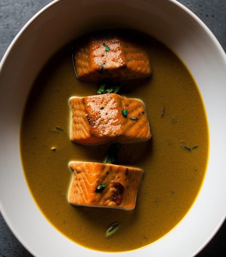 Thai Salmon Steaks in Panang Curry Sauce recipe image