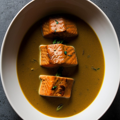 Thai Salmon Steaks in Panang Curry Sauce recipe image