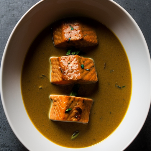 Thai Salmon Steaks in Panang Curry Sauce recipe image
