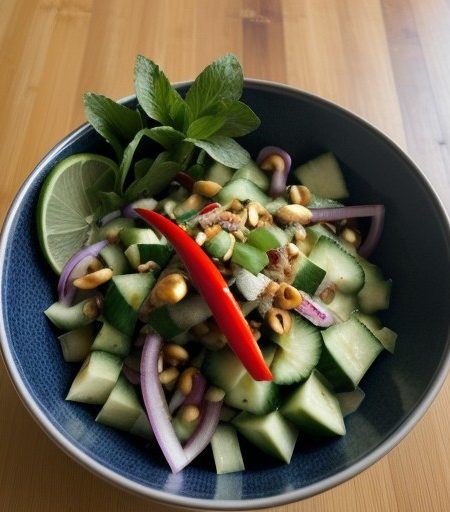 Thai Satay Cucumber Salad (Ajad recipe image