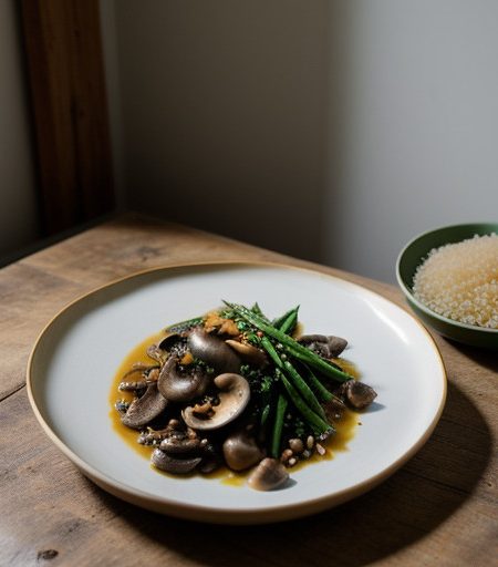 Thai Style Gemfish~ With Beans & Mushrooms recipe image