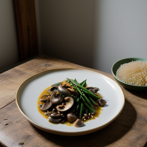 Thai Style Gemfish~ With Beans & Mushrooms recipe image