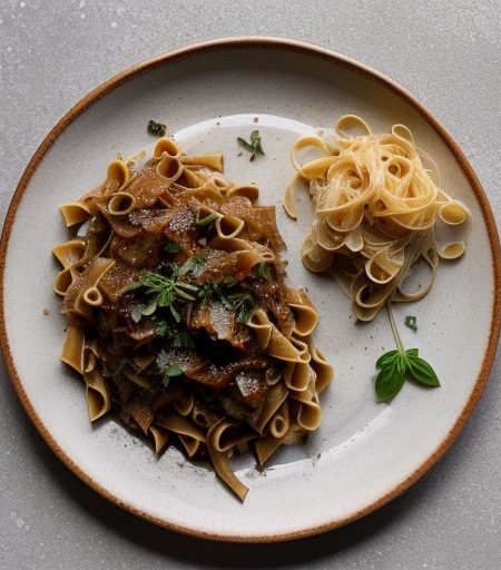 The $2 Little Meal, Caramelized Onions and Pasta+ recipe image