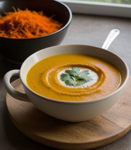 Thick Carrot and Coriander Soup recipe image