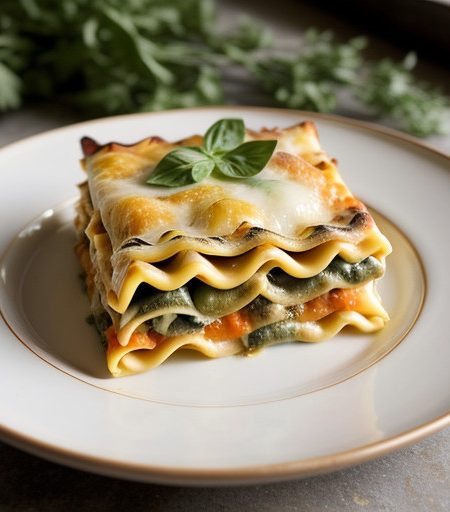 Three Cheese Vegetable Lasagna recipe image