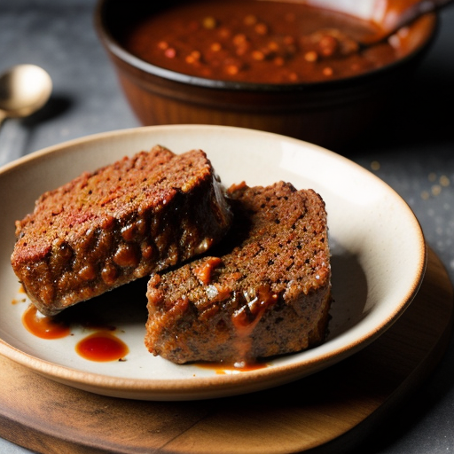 Three Meat & Onion Meat Loaf W/Bourbon-Onion Chili Sauce recipe image