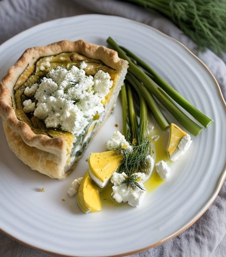 Three Onion Pie With Feta Cheese recipe image