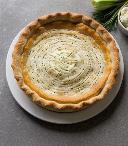 Three Onion Pie With Feta Cheese Robert recipe image