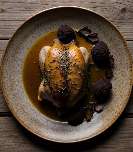 Thyme-Roasted Chicken Breast W/ Morel-Madeira recipe image