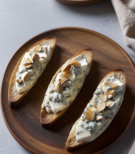 Toasted Almond & Gorgonzola Crostini With R recipe image