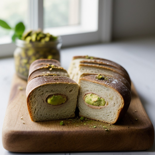 Toasted French Bread With Pistachio Butter recipe image