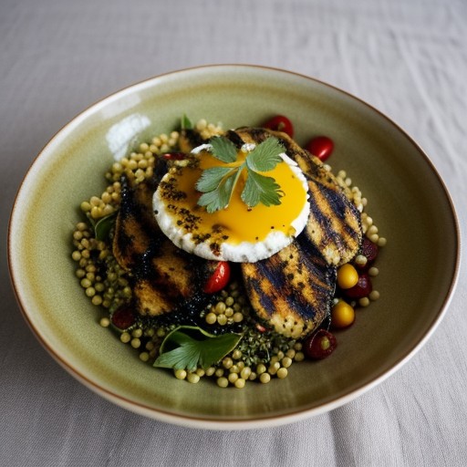 Toasted Israeli Couscous Salad With Grilled Summer Vegeta recipe image