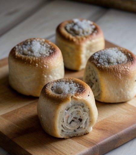 Toasted Mushroom Rolls recipe image