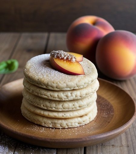 Toasted-Oat Shortcakes With Basil-Scented Peaches recipe image