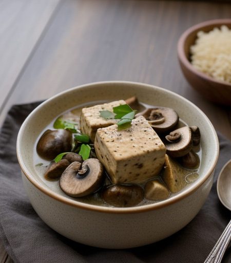 Tofu & Mushrooms in Mustard Sauce recipe image