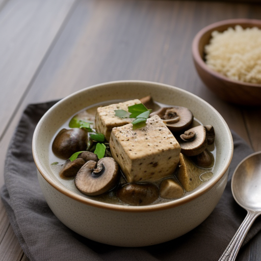 Tofu & Mushrooms in Mustard Sauce recipe image