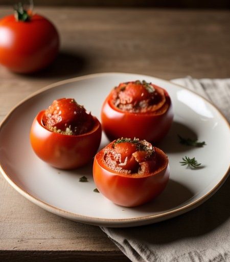 Tomates Yemistes (Stuffed Tomatoes recipe image