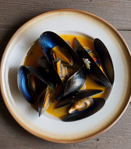 Tomato Basil Mussels recipe image