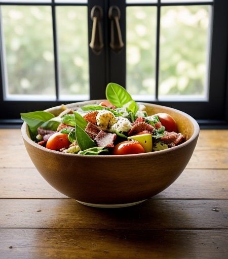 Tomato, Basil and Bacon Salad recipe image