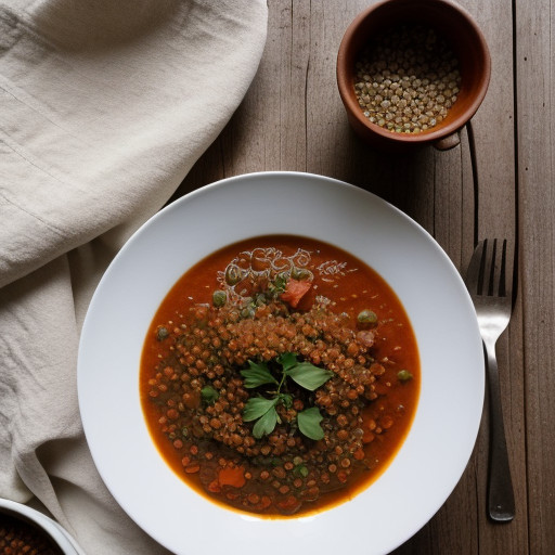 Tomato Lentil Stew Over Quinoa recipe image