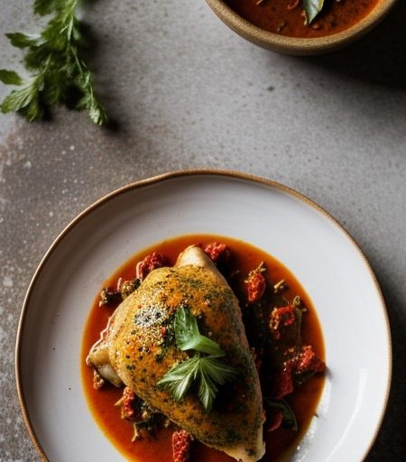 Tomato Pesto-Painted Chicken recipe image